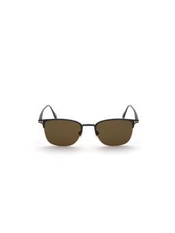 Tom Ford - Black Metal Full Rim Cat Eye Men Sunglasses (54)
