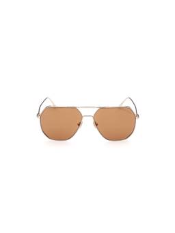 Tom Ford - Rose Gold Metal Half Rim Butterfly Unisex Sunglasses (59)