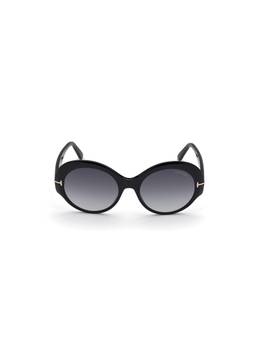 Tom Ford - Black Acetate Full Rim Round Women Sunglasses (56)