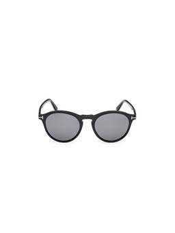 Tom Ford - Black Acetate Full Rim Round Men Sunglasses (50)