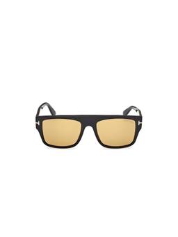 Tom Ford - Black Acetate Full Rim Rectangle Men Sunglasses (55)