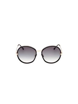 Tom Ford - Black Metal Full Rim Round Women Sunglasses (58)