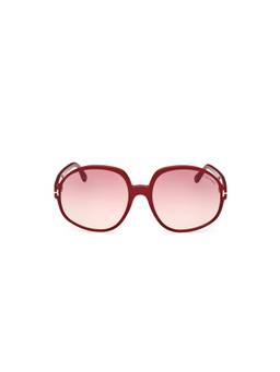 Tom Ford - Red Acetate Full Rim Round Women Sunglasses (61)