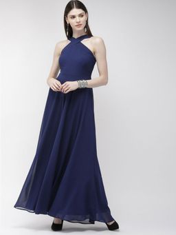 Twenty Dresses by Nykaa Fashion - Blue Playing In Modern Style Gown