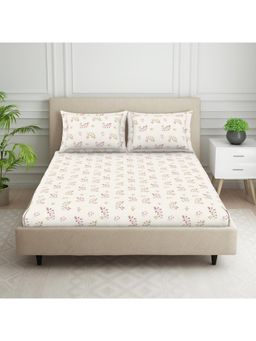 Welspun - Harmony Blue Geometric Polycotton 120 TC Large Bedsheet