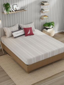 Nautica - Super Fine 100% Egyptian Satin Cotton King Bedsheet - Abstract Silver