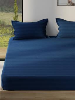 KOPA - Extra Smooth Micro Fabric King Bedsheet With 2 Pillow Covers - Navy Blue