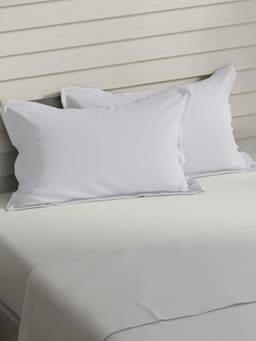 Nautica - Assorted 100% Premium Cotton 2 Pillow Covers - Solid Silver (Pack of 2)