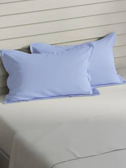 Nautica - Assorted 100% Premium Cotton 2 Pillow Covers - Solid Blue (Pack of 2)