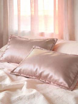 BIANCA - Premium Faux Silk Solid Pillow Covers - Pink (Pack of 2)