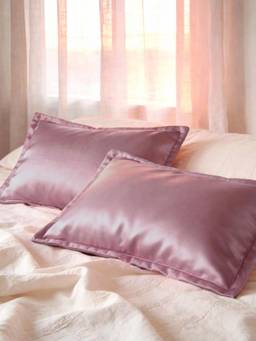 BIANCA - Premium Faux Silk Solid Pillow Covers - Pink (Pack of 2)