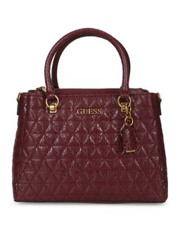 Guess - Wessex Triple Cmprtmnt Satchel Maroon Satchels