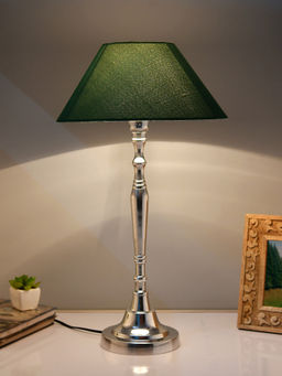 Homesake - Imperial Nickel Lamp With Green Shade