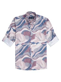 CAVIO - Boys Multi-Color Regula Fit Printed Full Sleeves Casual Shirt