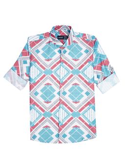 CAVIO - Boys Multi-Color Regula Fit Printed Full Sleeves Casual Shirt