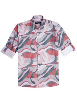 CAVIO - Boys Multi-Color Regula Fit Printed Full Sleeves Casual Shirt