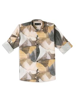 CAVIO - Boys Multi-Color Cotton Regula Fit Printed Full Sleeves Casual Shirt
