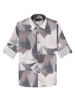CAVIO - Boys Multi-Color Cotton Regula Fit Printed Full Sleeves Casual Shirt