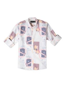 CAVIO - Boys Multi-Color Cotton Regula Fit Printed Full Sleeves Casual Shirt
