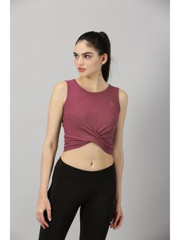 DOMIN8 - Burgundy Solid Slim Fit Top