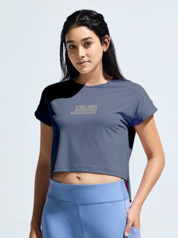 DOMIN8 - Blue Solid Regular Fit T-shirt