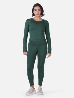 Wear Jukebox - Green Solid Skinny Fit Top and Tights