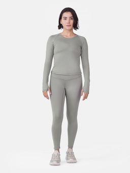Wear Jukebox - Grey Solid Skinny Fit Top and Tights