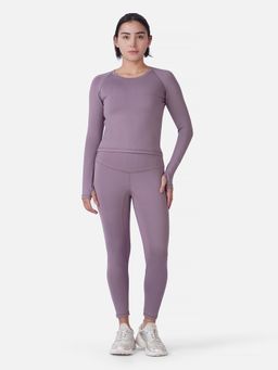 Wear Jukebox - Purple Solid Skinny Fit Top and Tights