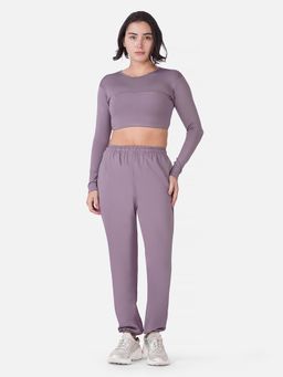 Wear Jukebox - Purple Solid Regular Fit Top and Joggers