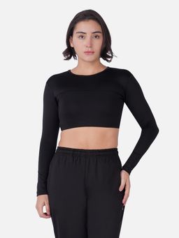 Wear Jukebox - Black Solid Slim Fit Top