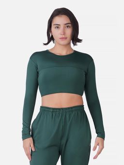 Wear Jukebox - Green Solid Slim Fit Top