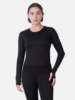 Wear Jukebox - Black Solid Slim Fit Top