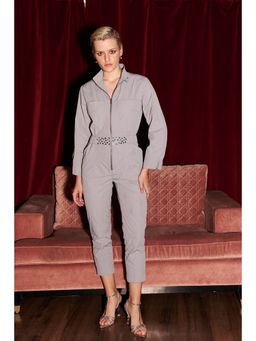 Kay Kay BY KKHUSHI SAHAII - Elowen Grey Fitted Jumpsuit