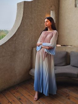 O-PAP STYLE - Women Blue Ombre Seina Dress