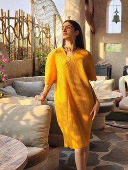O-PAP STYLE - Women Mustard Lily Dress