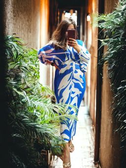 O-PAP STYLE - Women Blue Luna Batwing Dress