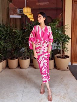 O-PAP STYLE - Women Pink Luna Batwing Dress