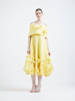 Ozeqo - Women Rysa Yellow Dress with Detachable Overlay