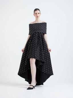 Ozeqo - Women Black Siya Bow Wrap and Dress