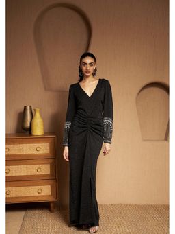 SAKSHI G CHAWLA - Ailsa Black Embellished Bodycon Gown