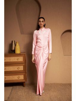 SAKSHI G CHAWLA - Esme Drape Pink Bodycon Maxi Dress