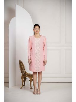 SAKSHI G CHAWLA - Moily Pink Embroidered A Line Knee Length Dress