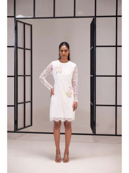 SAKSHI G CHAWLA - Sol Lace A Line Knee Length Dress