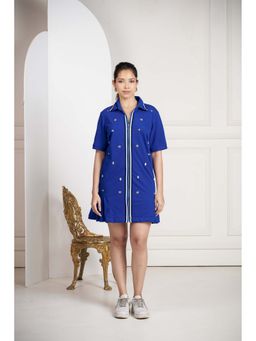 SAKSHI G CHAWLA - Kylie Blue Cotton A Line Mini Dress