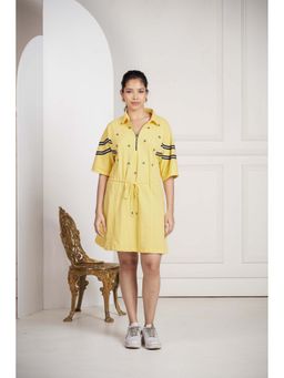 SAKSHI G CHAWLA - Nickie Polo Yellow A Line Mini Dress
