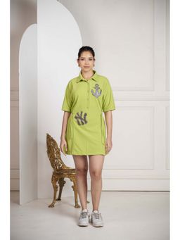 SAKSHI G CHAWLA - Rosie Anchor Polo Cotton A Line Mini Dress