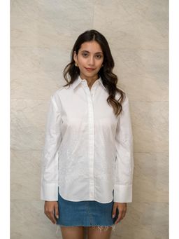 Branche - Women White Self Design Shirt