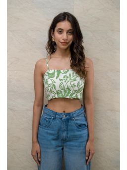 Branche - Women Green Floral Crop Top