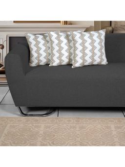 ODE & CLEO - Embroidery Cotton Cushion Covers White (Pack Of 3) (18x18 inches)