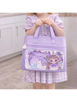 NFI Essentials - Kids Cartoon Print Tote Handbag with 3 Zipper Compartments